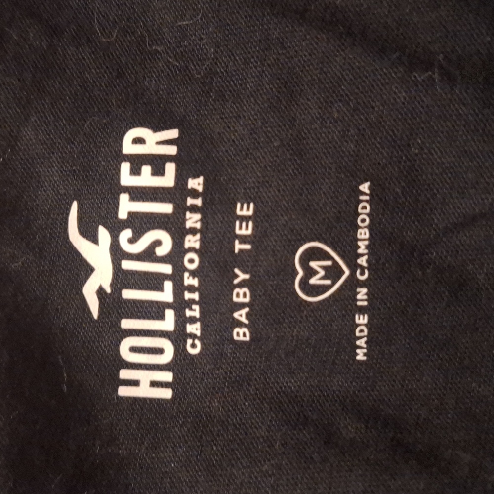 Hollister Glittery Black Short Sleeve Top Size M - Picture 3 of 5